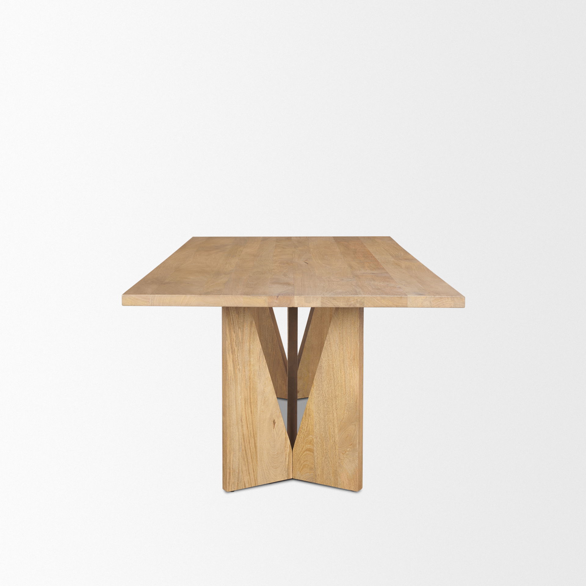 Tarro 84' Rectangular Light Brown Wood with Geometrical Base Dining Table large image 
