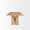 Tarro 84' Rectangular Light Brown Wood with Geometrical Base Dining Table thumbnail 4