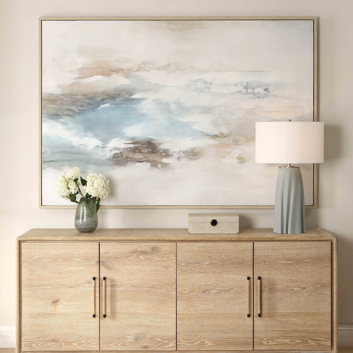 Chasing Blue Coastal Canvas Art, by Uttermost, 73.7" width x 49.7" height x 1.5" depth View 2