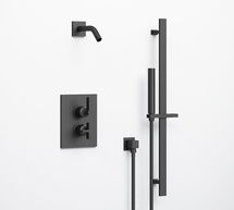 Online Designer Bathroom Matte Black Frances Thermostatic Shower Set with Handshower