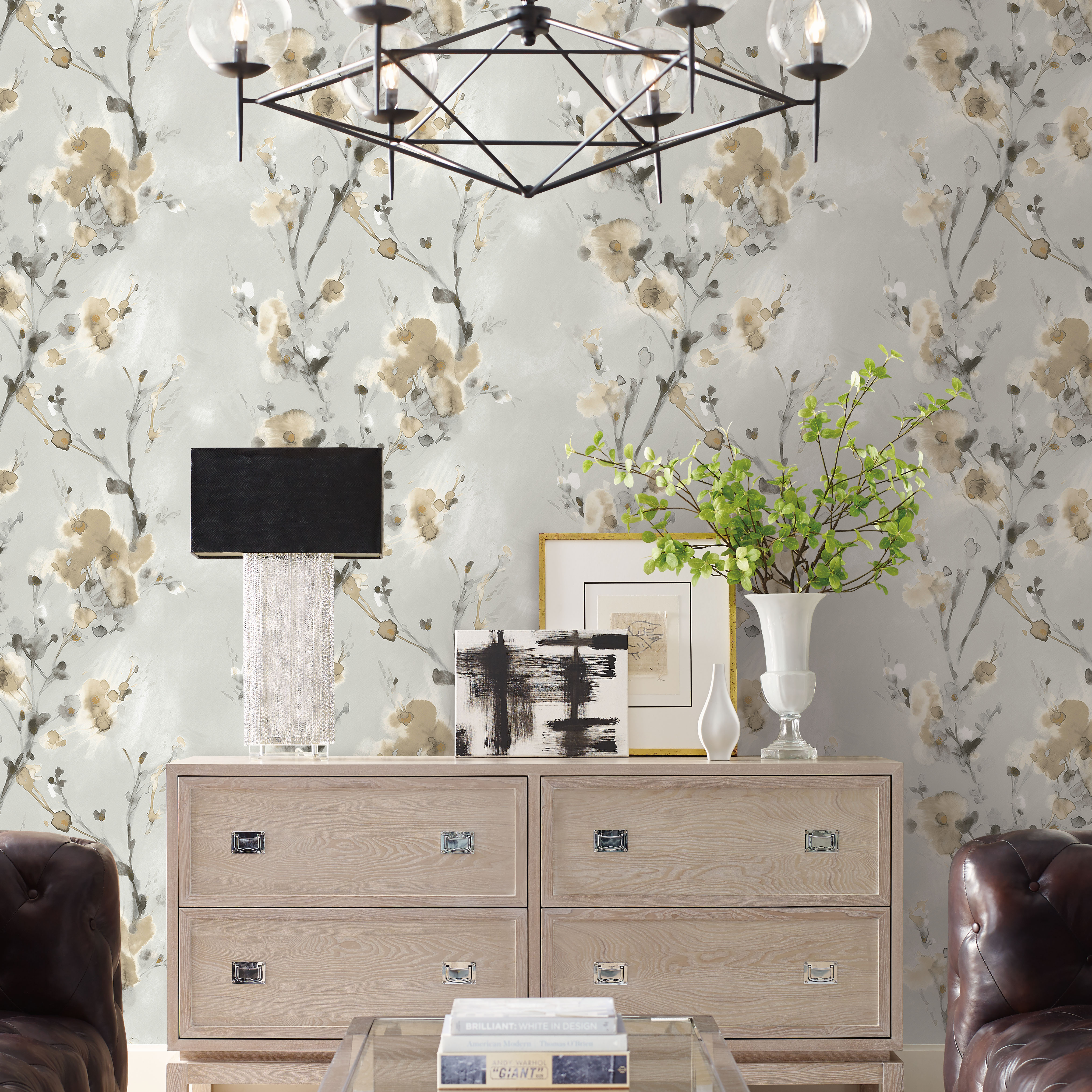 Charm Neutral Peel & Stick Wallpaper large image 