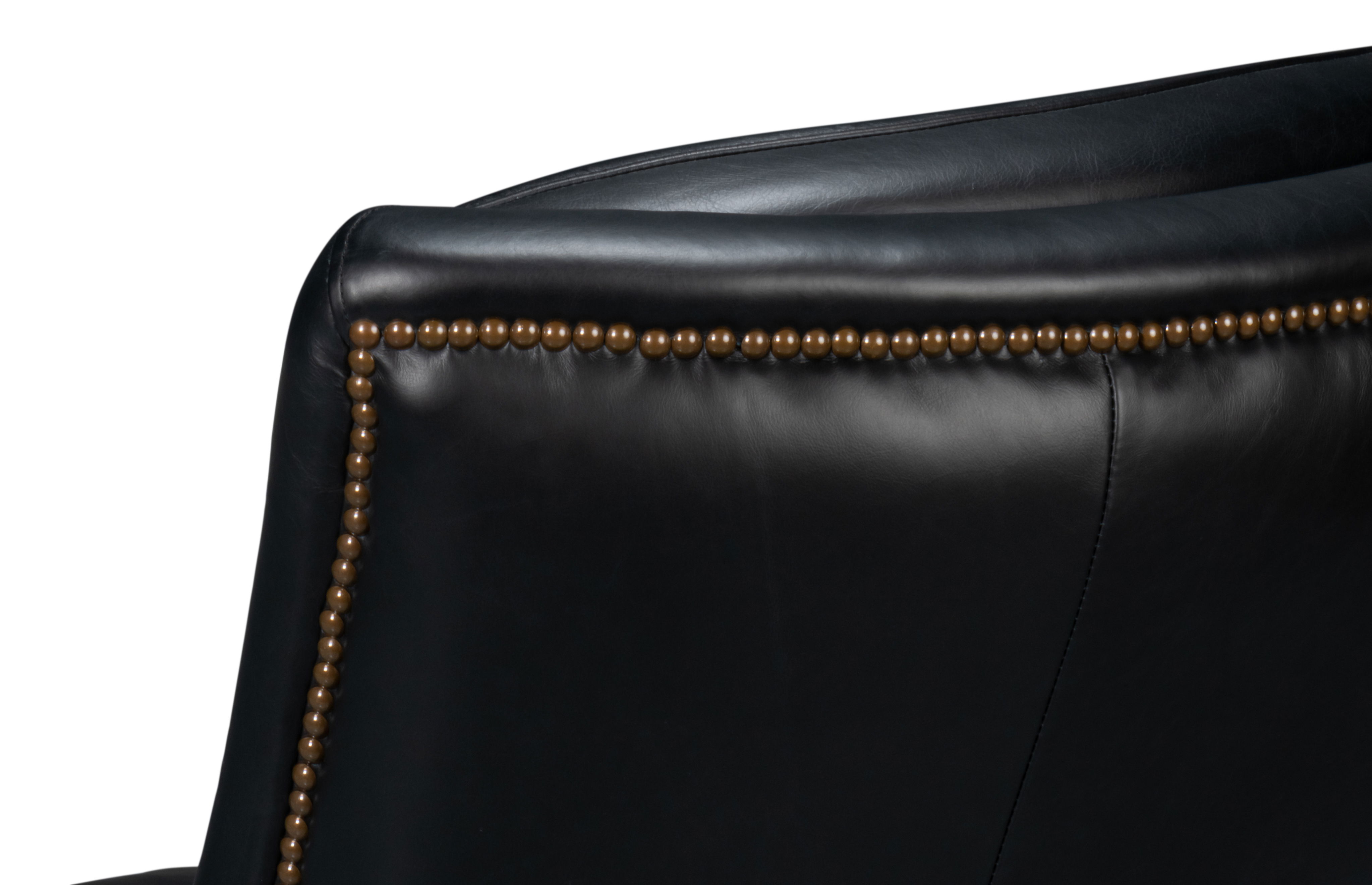 Baker Leather Swivel Chair, Onyx Black large image 