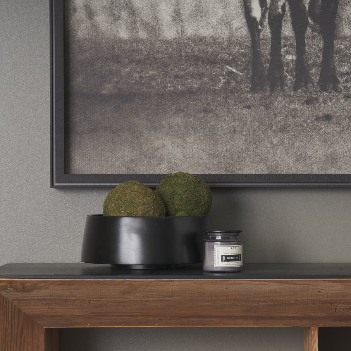 Kadara Black Solid Wood Decorative Bowl, by Mercana, 14" length x 14" width x 5.5" height View 3