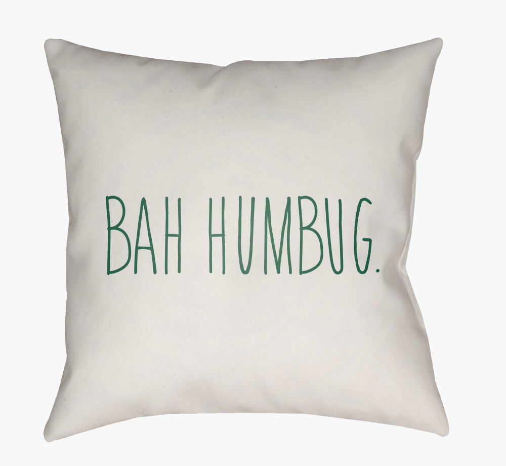 Bahhumbug Accent Pillow, Decorative Pillow by Surya, 18" length x 18" width