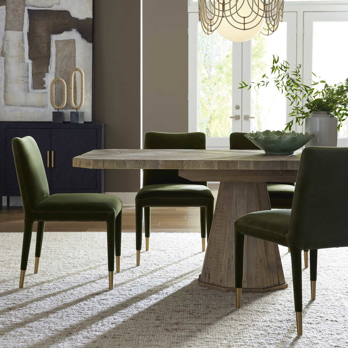 Caledon Reclaimed Oak Dining Table, by Uttermost, 114" width x 30" height x 40" depth View 4