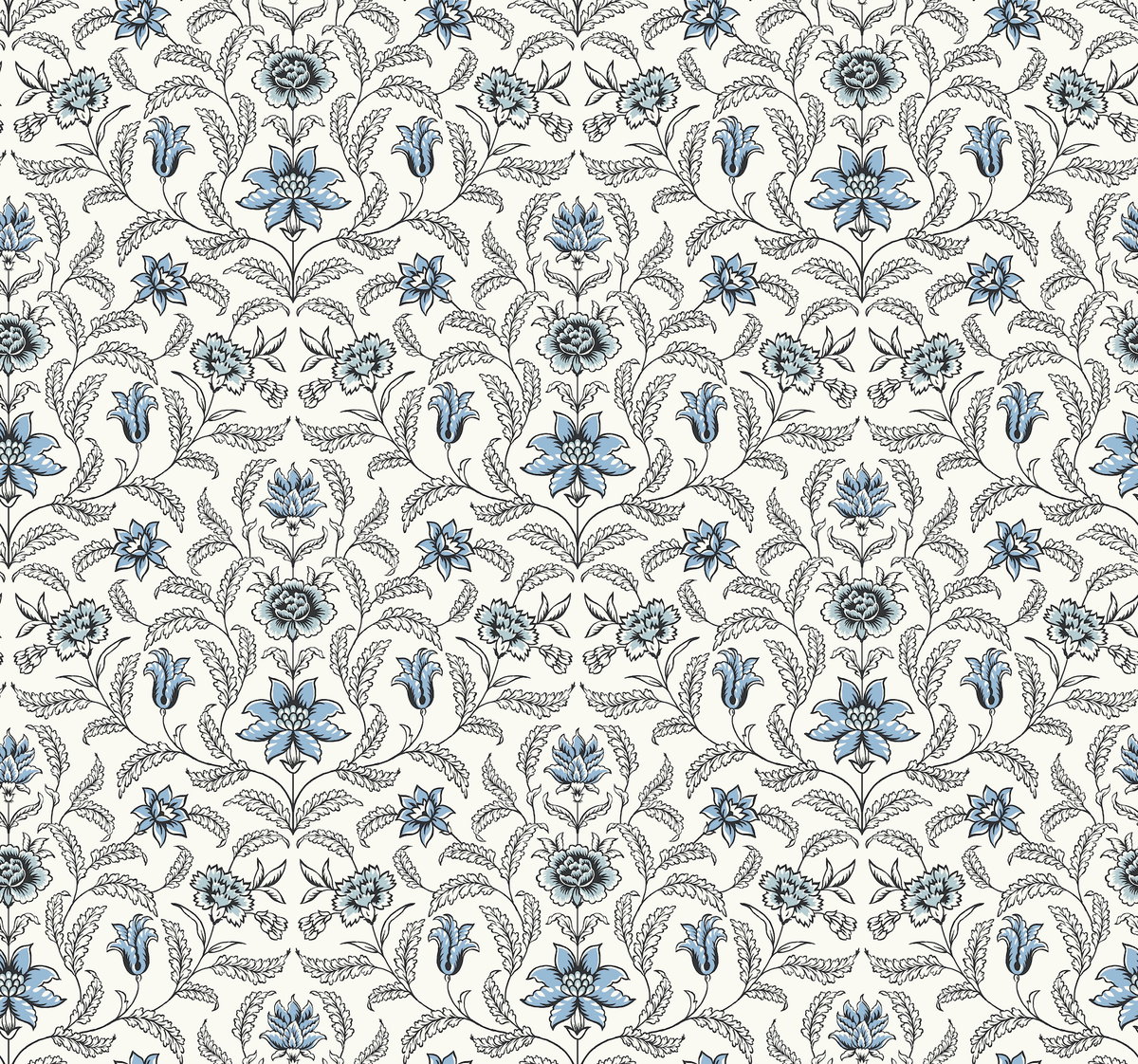 Vintage Blooms Blue Wallpaper, by York Wall, 27' length x 2'3" width x 0.02" depth