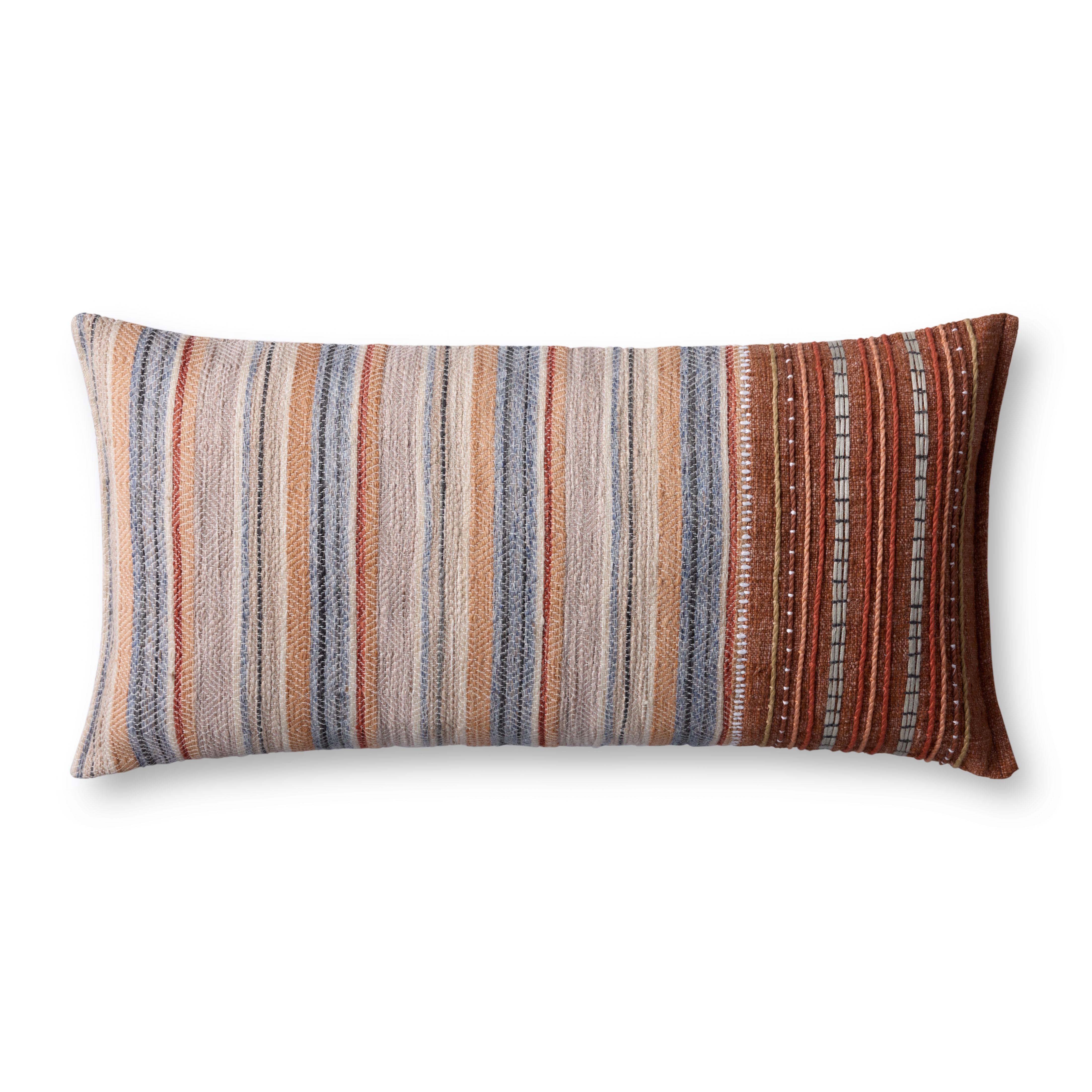 Loloi Rust Pillow, Decorative Pillow, 12" length x 27" width