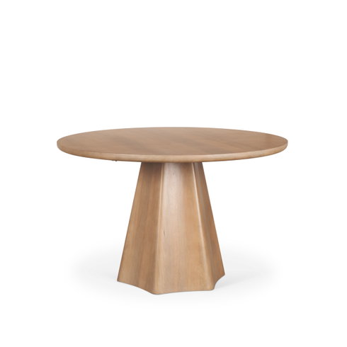 Jovani 48" Round Pedestal Dining Table | Modern | Light Brown Wood | Seats 4