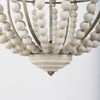 Phillum (29'x37') Silver Metal Chassis and White Wood Beaded Six Bulb Chandelier thumbnail 8