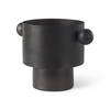 Juno 6.5H Medium Black Iron Vase, by Mercana, 8.5" length x 6" width x 6.5" height thumbnail 1