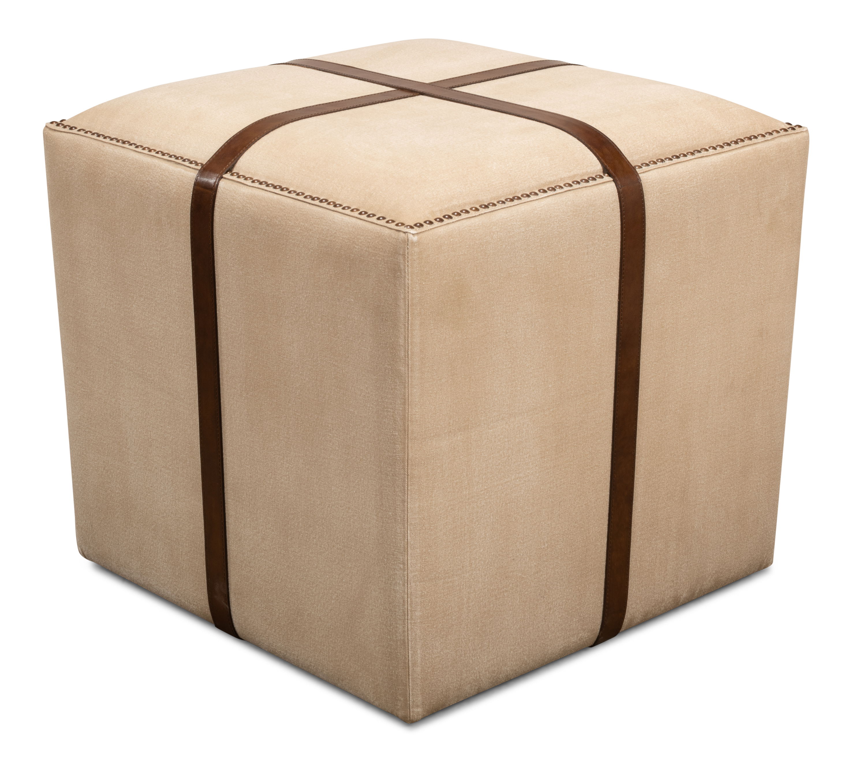 Strap Canvas & Leather Stool large image 