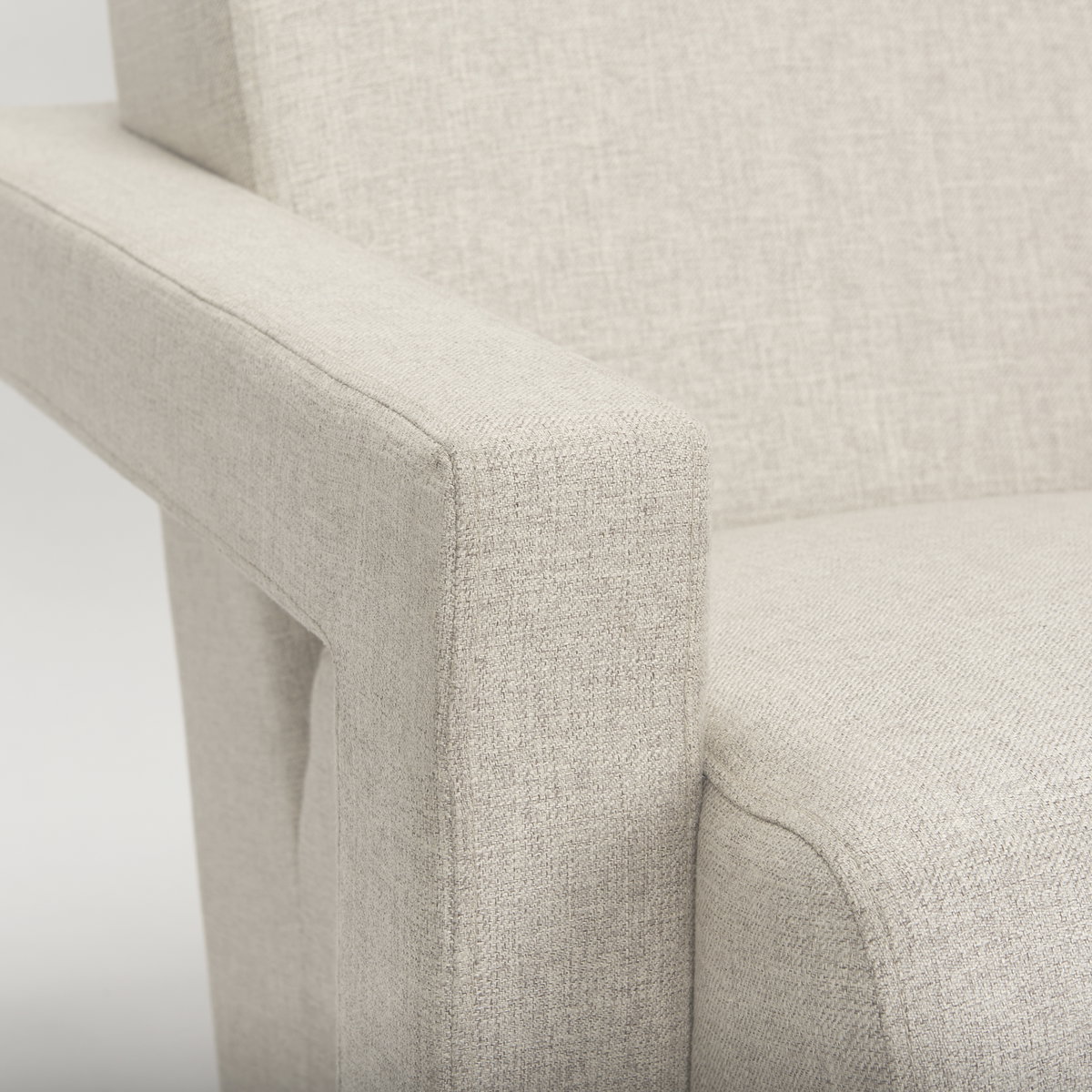 Sovereign Oatmeal Fully Upholstered Accent Chair, by Mercana, 28.25" length x 34.75" width x 29.5" height View 15