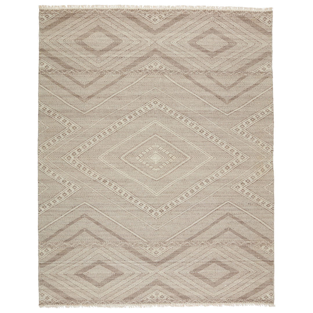 Suriya Handmade Tribal Taupe/ Cream Area Rug (5'X8') large image 