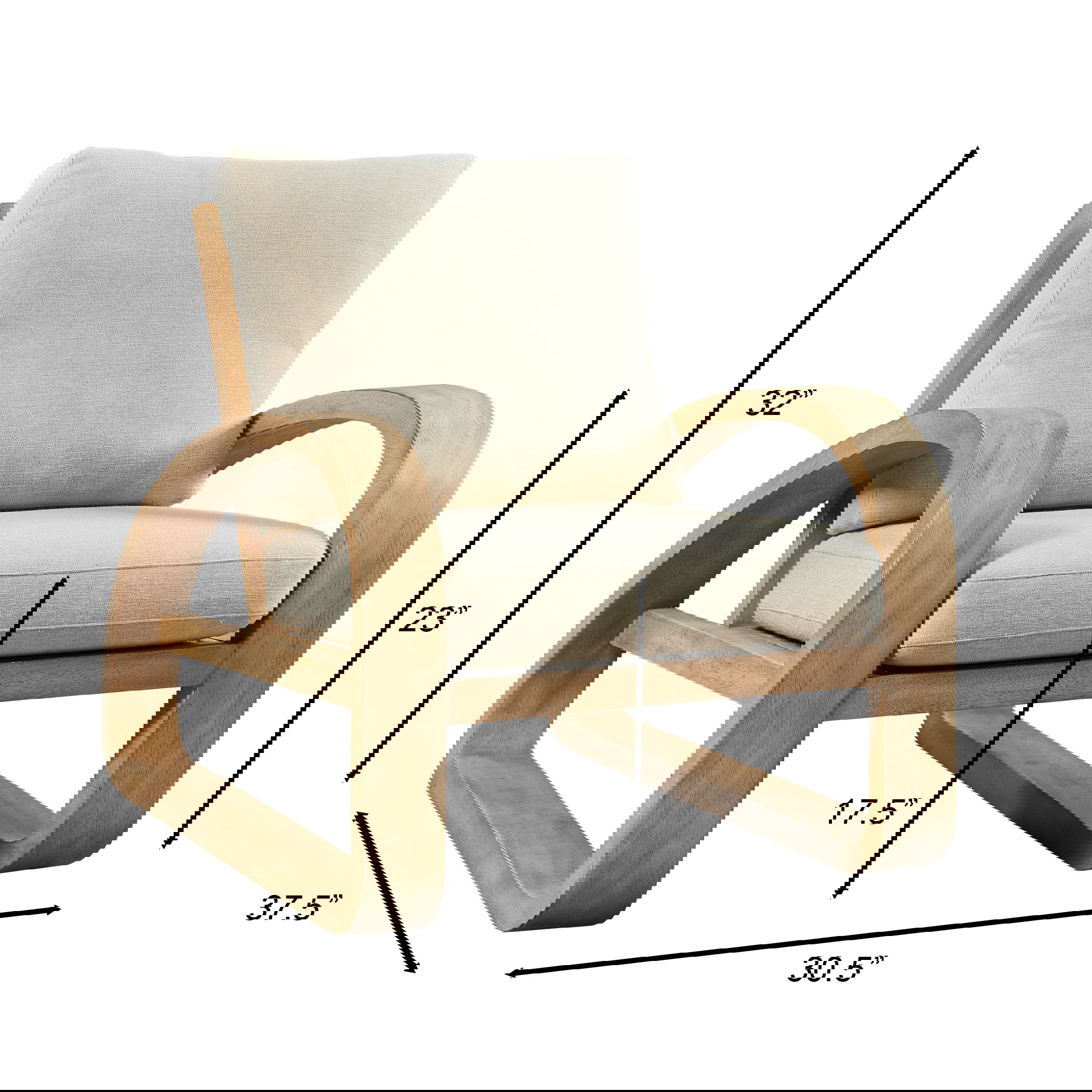 Barbora Wooden Accent Chair, Furniture by Uttermost, 30.5" width x 32" height x 37.5" depth View 3