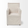 Elbert Solid Back Dining Side Chair | Cream Fabric with Brown Wood, Dining Chair by Mercana, 23.5" length x 22" width x 35.25" height thumbnail 4