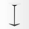 Ballatine II 15L x 15W x 27L White Marble Round Top White with Black Metal Base Accent Table, Side & End Table by Mercana, 15" length x 15" width x 27" height thumbnail 6