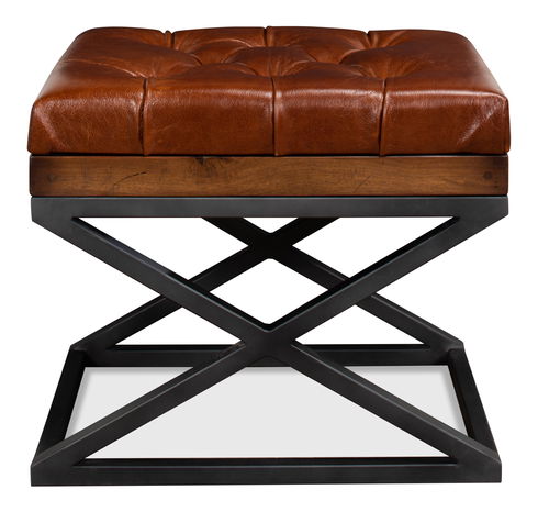 *Leather Cushion Bench