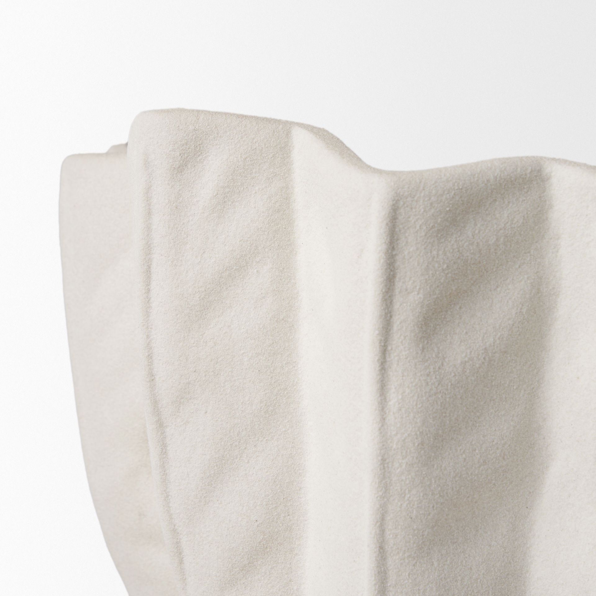 Daria Textured White Sculptural Ceramic Bowl large image 