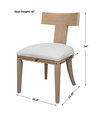 Idris Armless Chair Natural, Accent Chair by Uttermost, 20.5" width x 34" height x 23.25" depth thumbnail 3