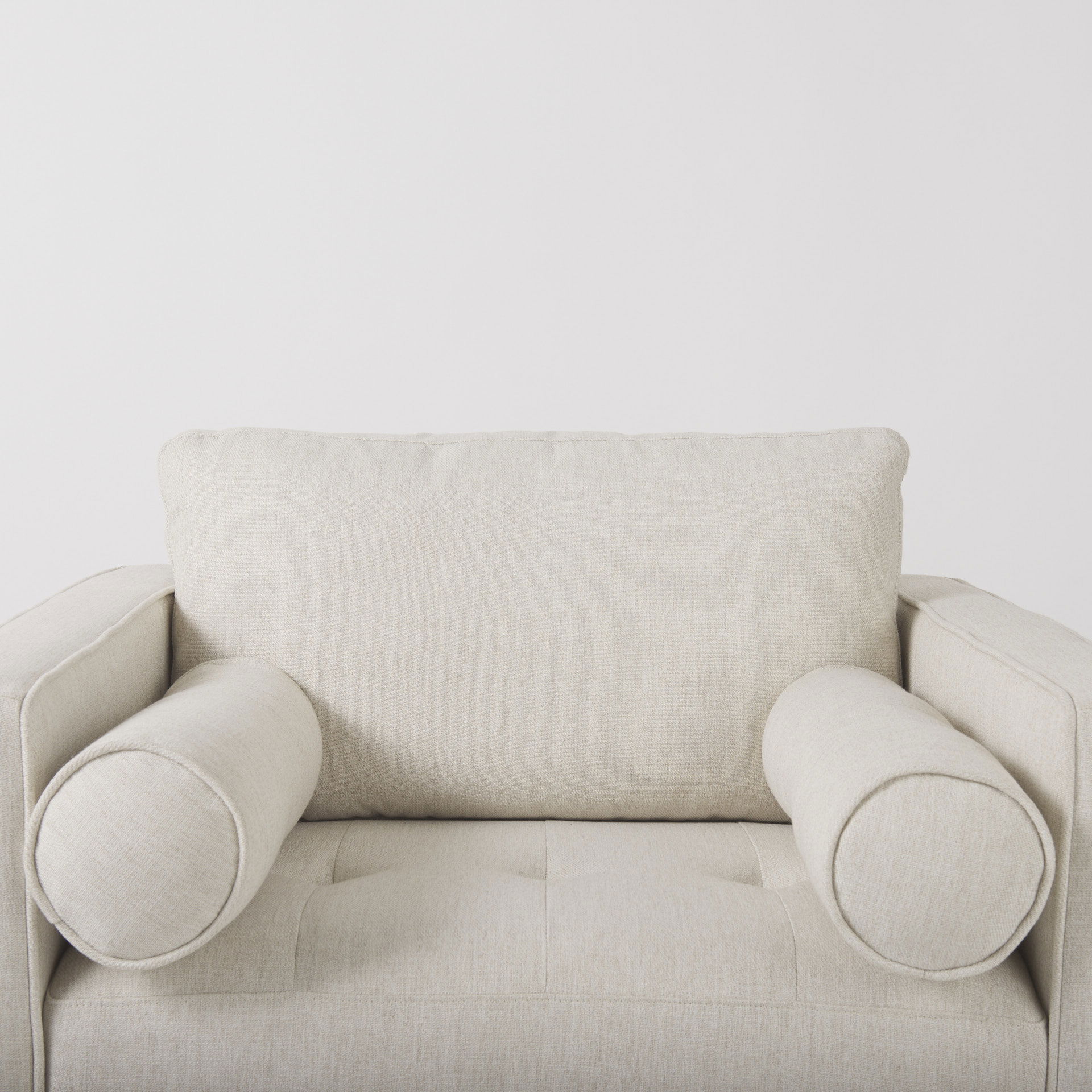 Loretta  Cream Fabric Chair with Two Bolster Cushions large image 