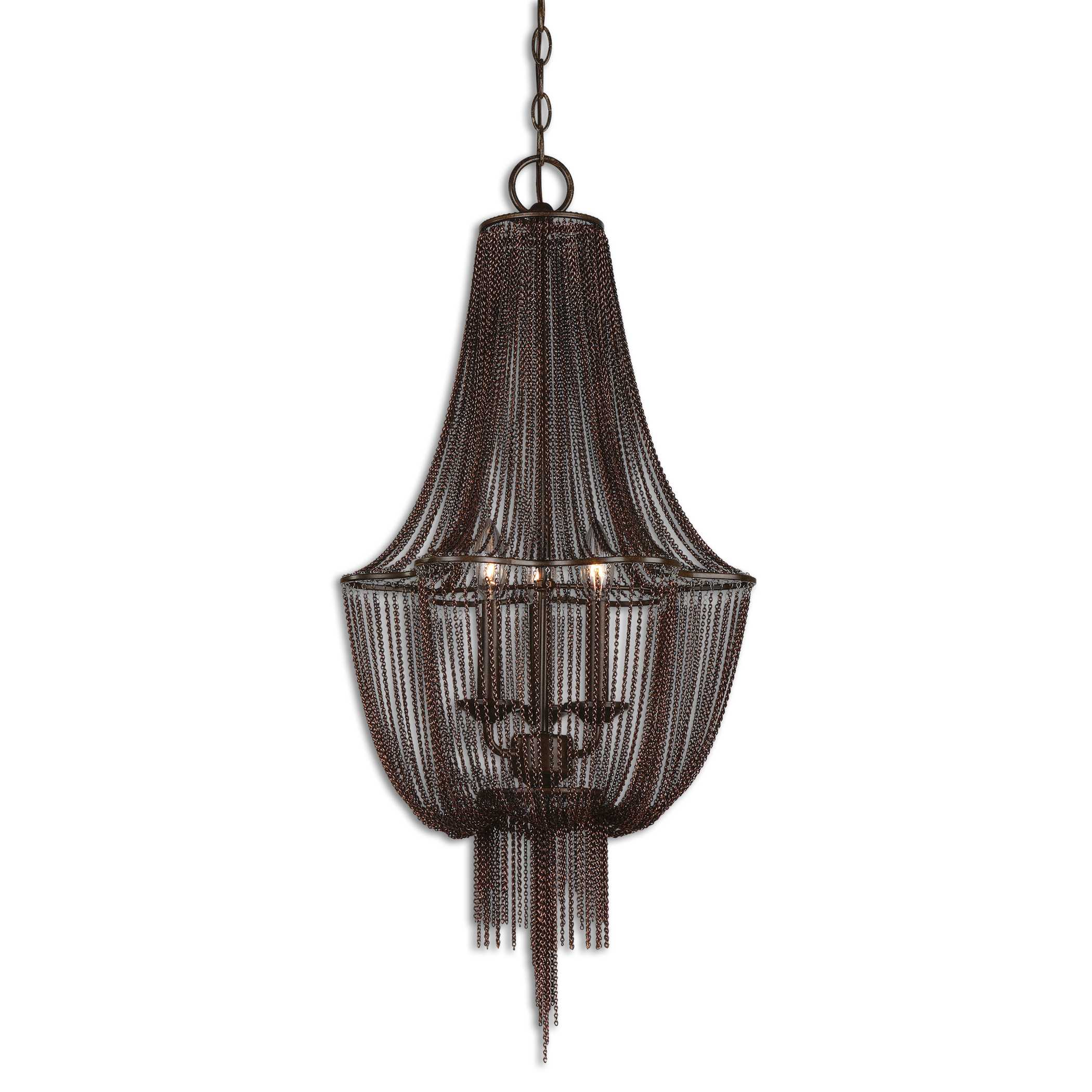 Lezzeno 3 Chandelier, Ceiling Light by Uttermost, 33" height x 15.25" diameter View 1