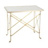 Rectangular Directoire TableBrassWhite Marble, by Global Views, 2'6.25" length x 1'7.25" width x 2'2.5" height thumbnail 2