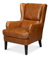 Elite Wing Lounge Chair  Cuba Brown, by Sarreid, 3' length x 2'4" width x 3'4" height thumbnail 1