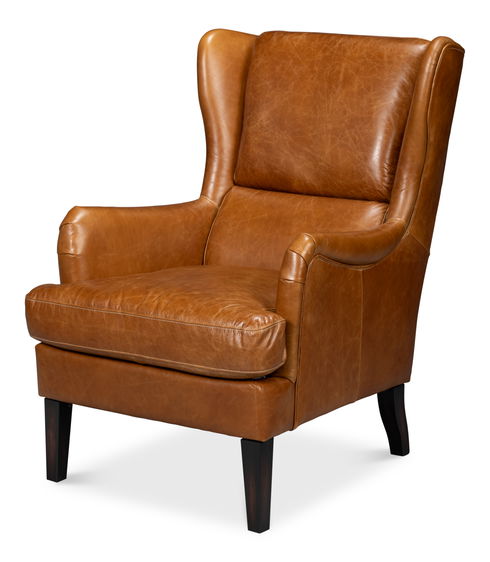 Elite Wing Lounge Chair, Cuba Brown