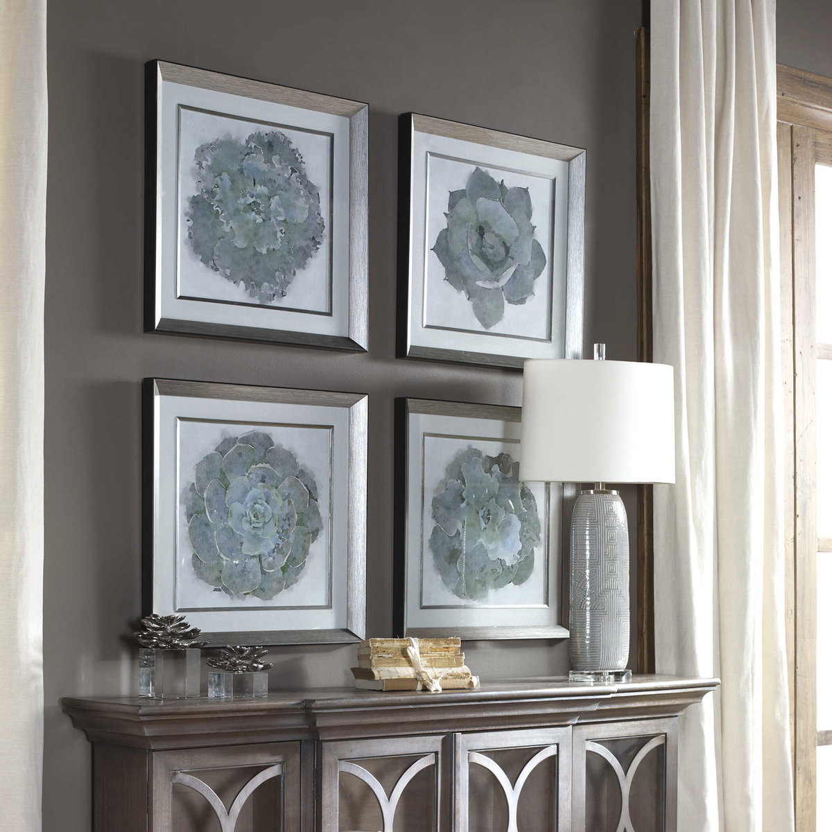 Natural Beauties Botanical Prints Set/4, Painting by Uttermost, 22.12" width x 22.12" height x 2" depth View 2