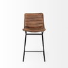 Meritt 37' Total Height Brown Leather Seat Black Metal Frame Stool, Counter & Bar Stool by Mercana, 17.7" length x 21.7" width x 37.8" height thumbnail 4