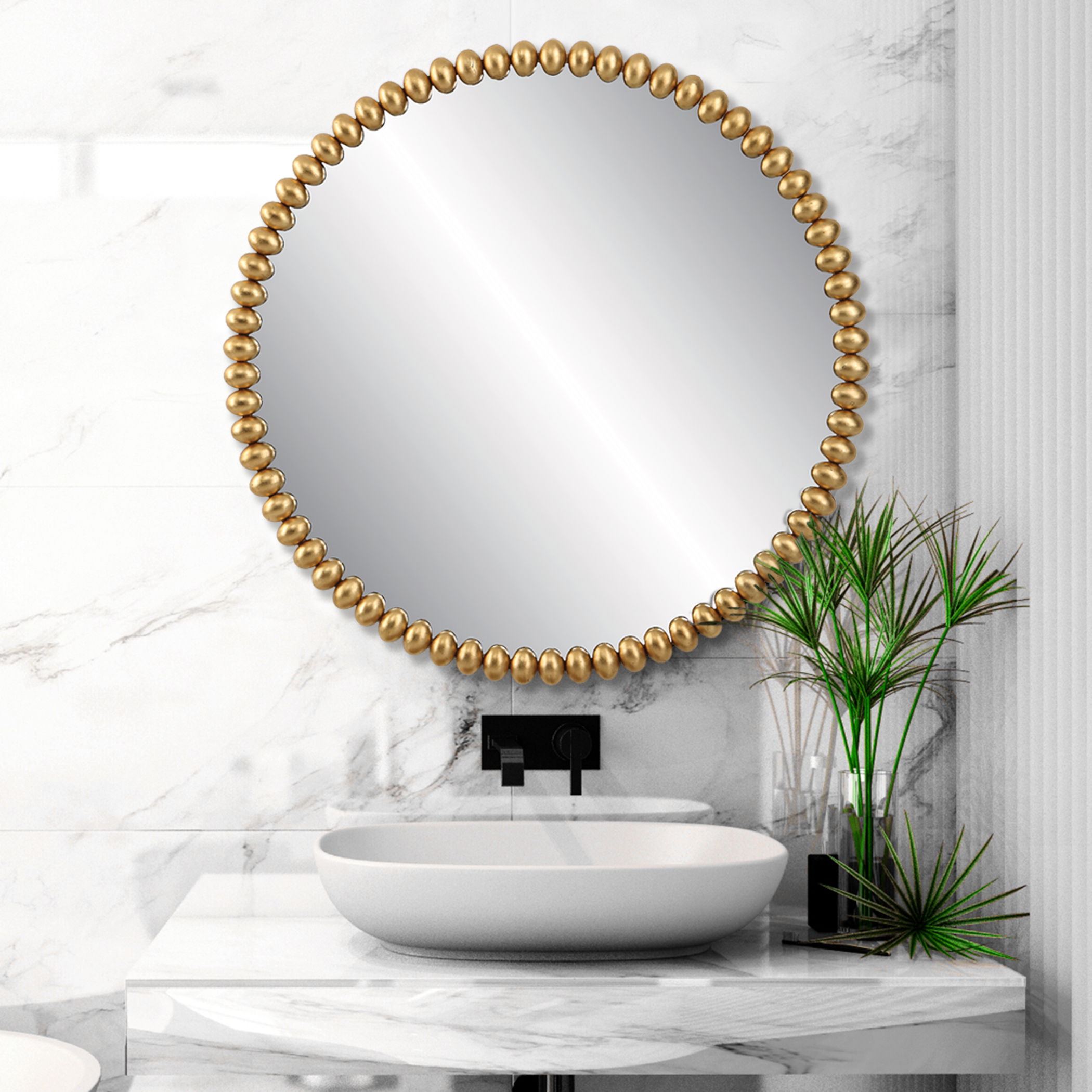 Byzantine Round Gold Mirror, by Uttermost, 41.25" width x 41.25" height x 2" depth View 2