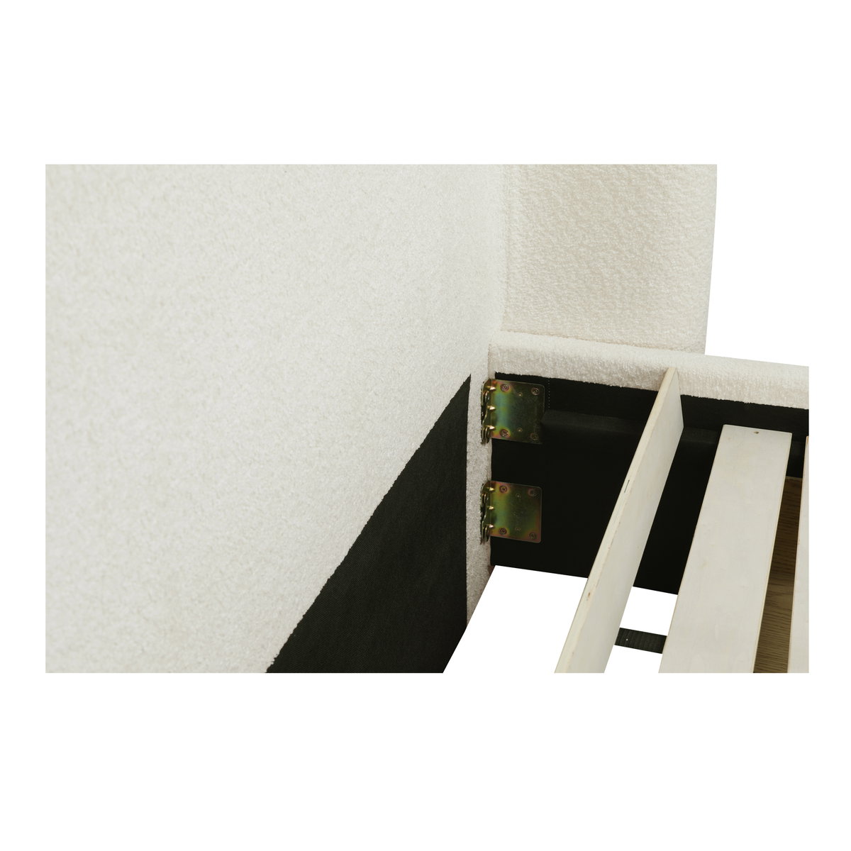 Sophia Queen Storage Bed Cream, by Moe's Home, 6'4" width x 4'7" height x 7'7" depth View 12