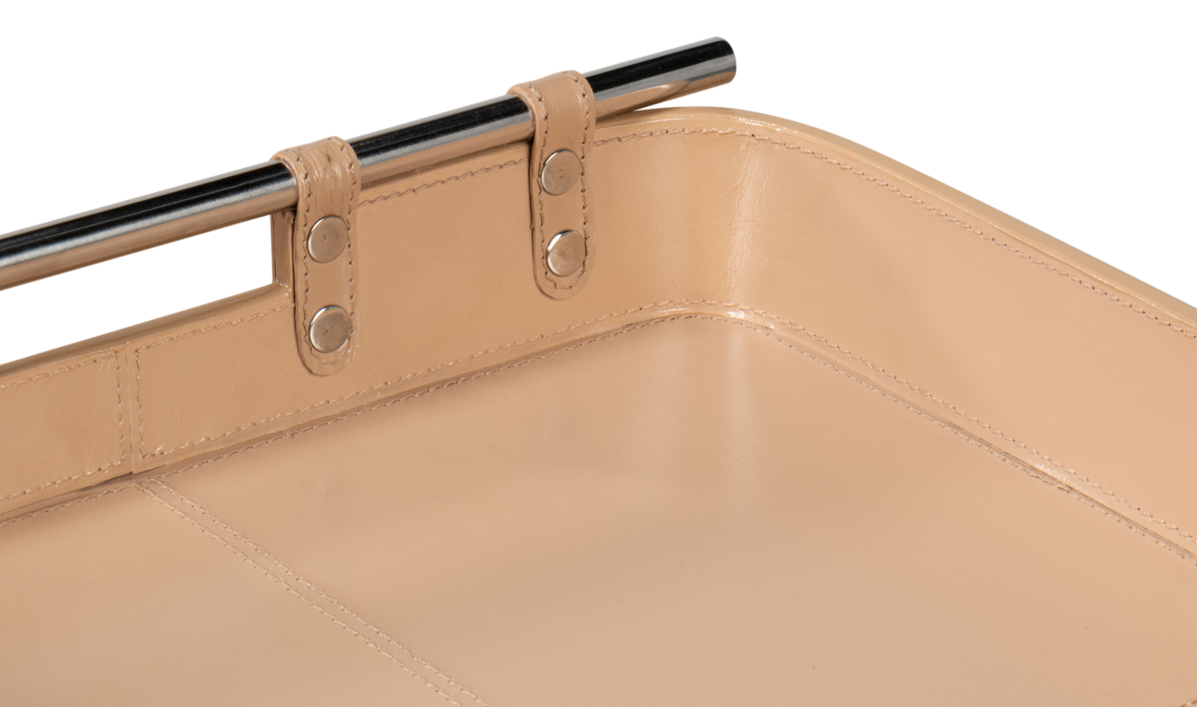 Safari Leather Tray  Mushroom large image 