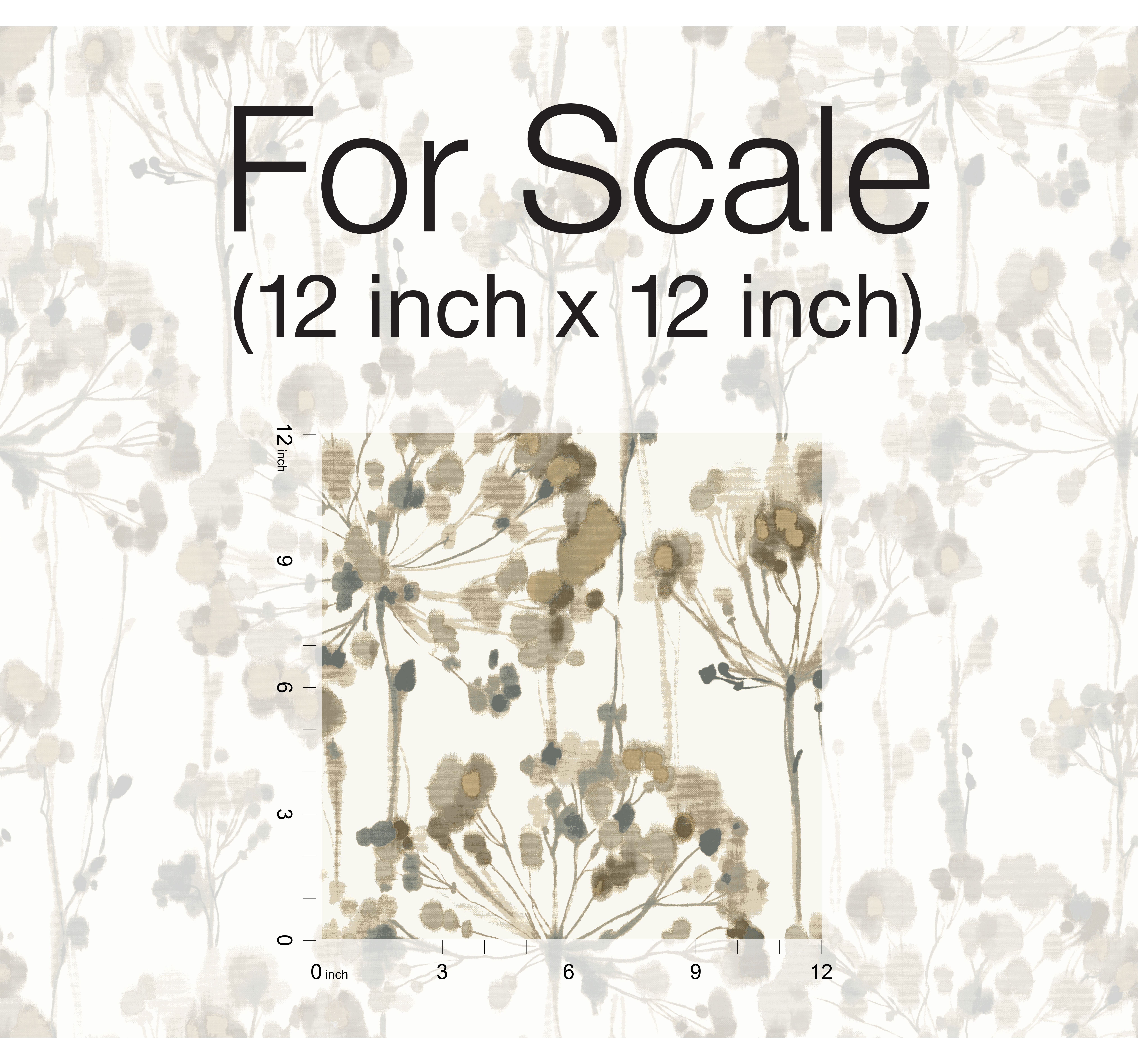 Flourish Neutral Peel & Stick Wallpaper large image 
