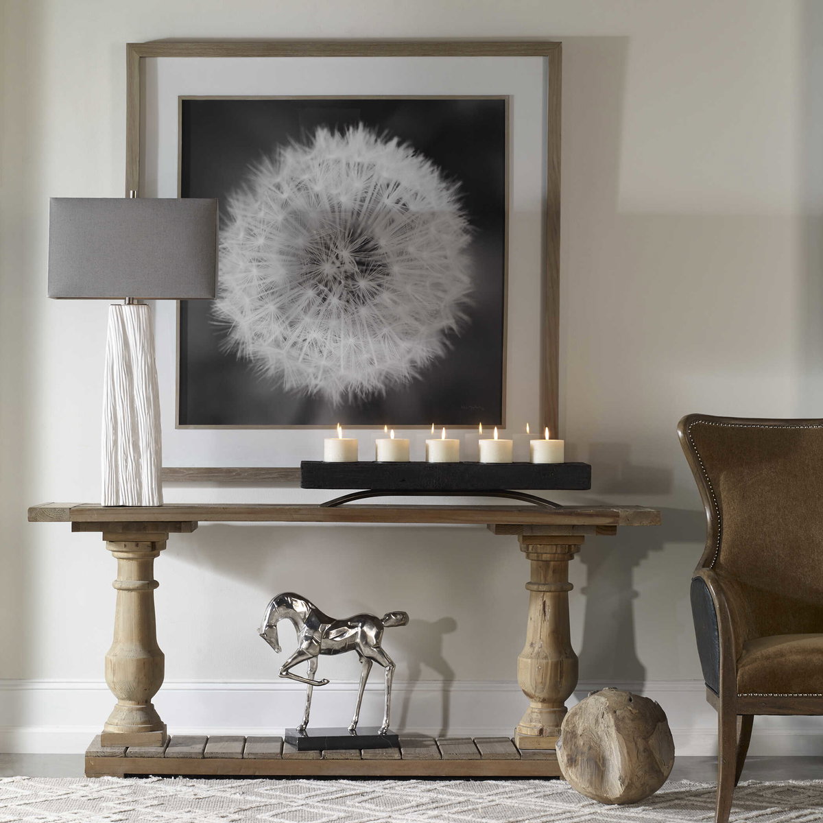 Dandelion Seedhead Framed Print, by Uttermost, 4'5.75" width x 4'5.75" height x 3.12" depth View 9