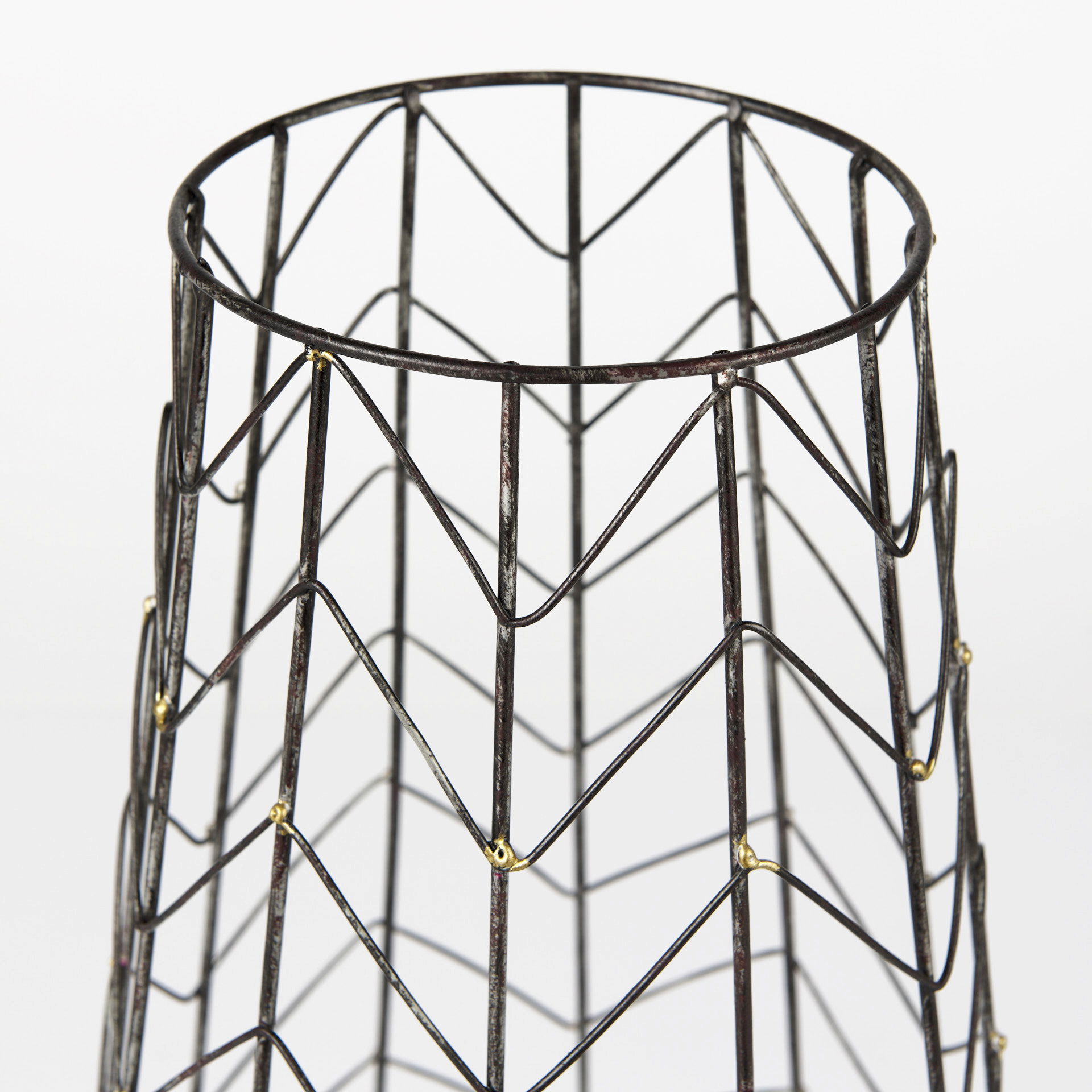 Petiole II Large Gold Toned Metal Table Candle Holder large image 