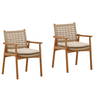 Alea Outdoor Dining Chair Set of 2 Natural, by Dovetail, 22.5" width x 34.25" height x 24.8" depth thumbnail 1