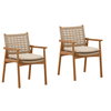 Alea Outdoor Dining Chair Set of 2 Natural, by Dovetail, 22.5" width x 34.25" height x 24.8" depth thumbnail 1
