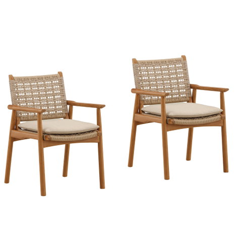 Alea Outdoor Dining Chair Set of 2 Natural