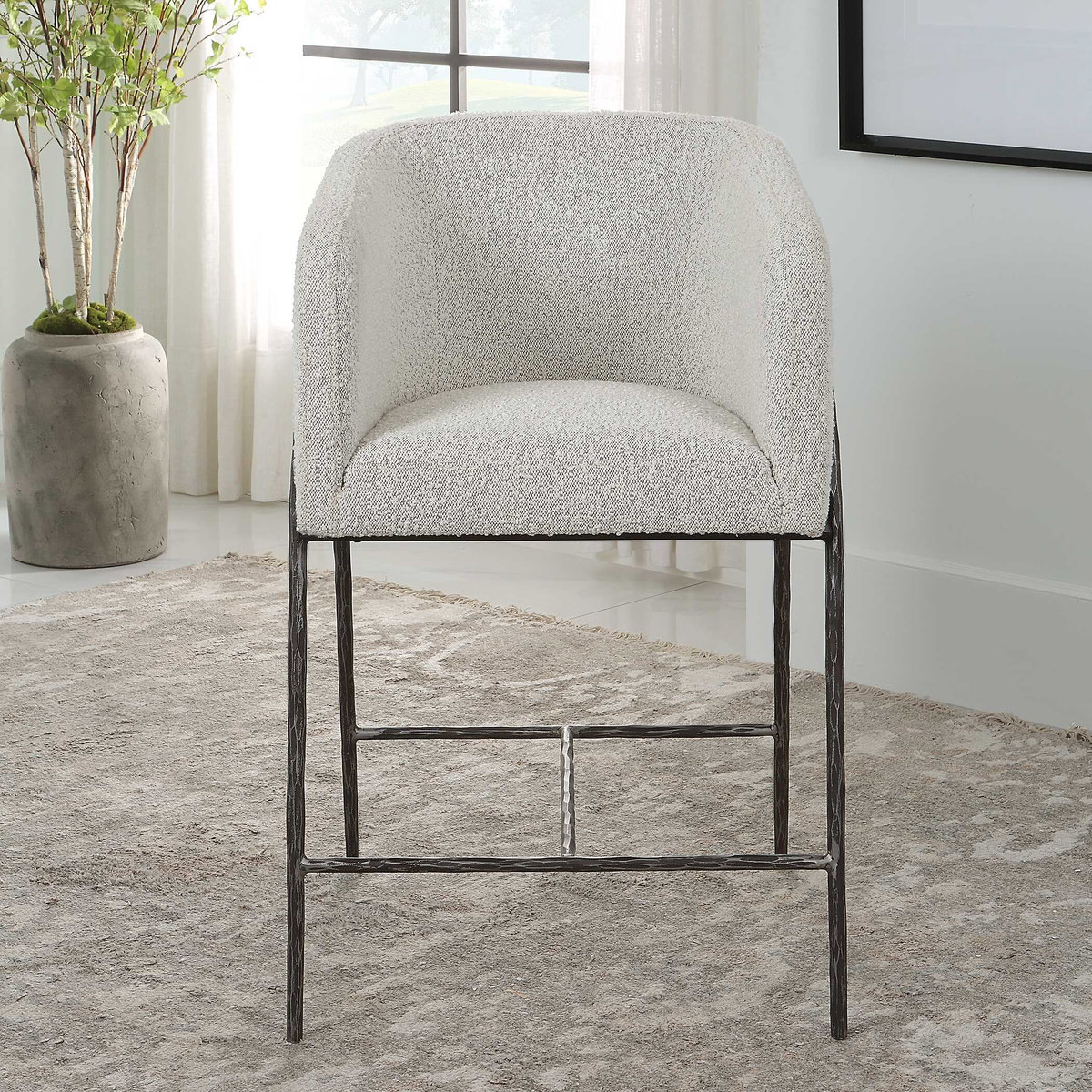 Jacobsen Gray 27' Counter Stool, Counter & Bar Stool by Uttermost, 23" width x 38.5" height x 23" depth View 4
