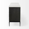 Divina Black-Brown Wood with White Marble Top and Black Metal Base Sideboard thumbnail 7