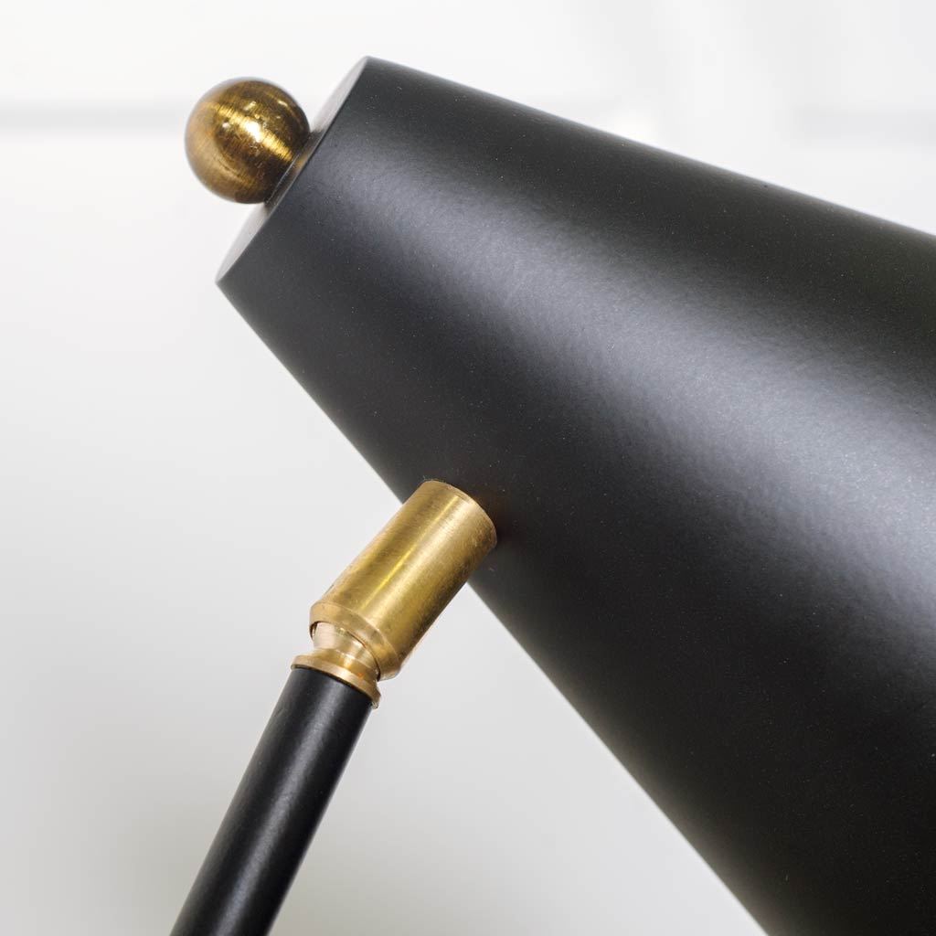 Fragon II(26'H) Black/Gold Metal Adjustable Cone Shade Table Lamp, by Mercana, 9" length x 9" width x 26" height View 7
