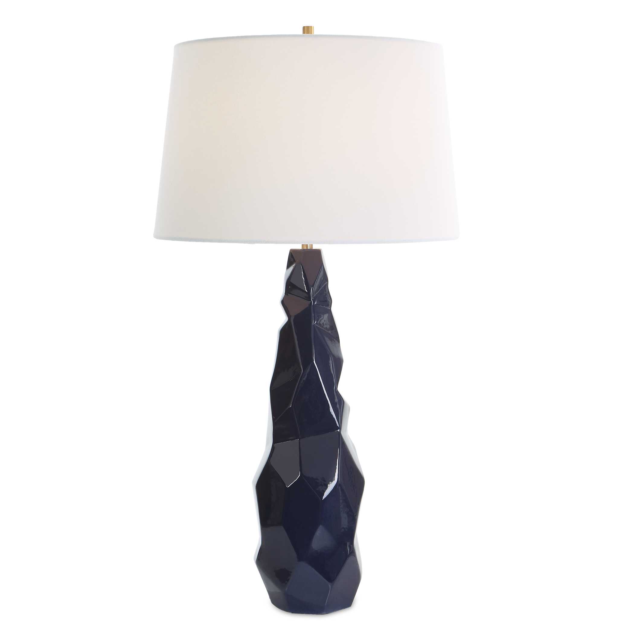 Kavos Geometric Blue Table Lamp, by Uttermost, 16" width x 31" height x 16" depth View 1
