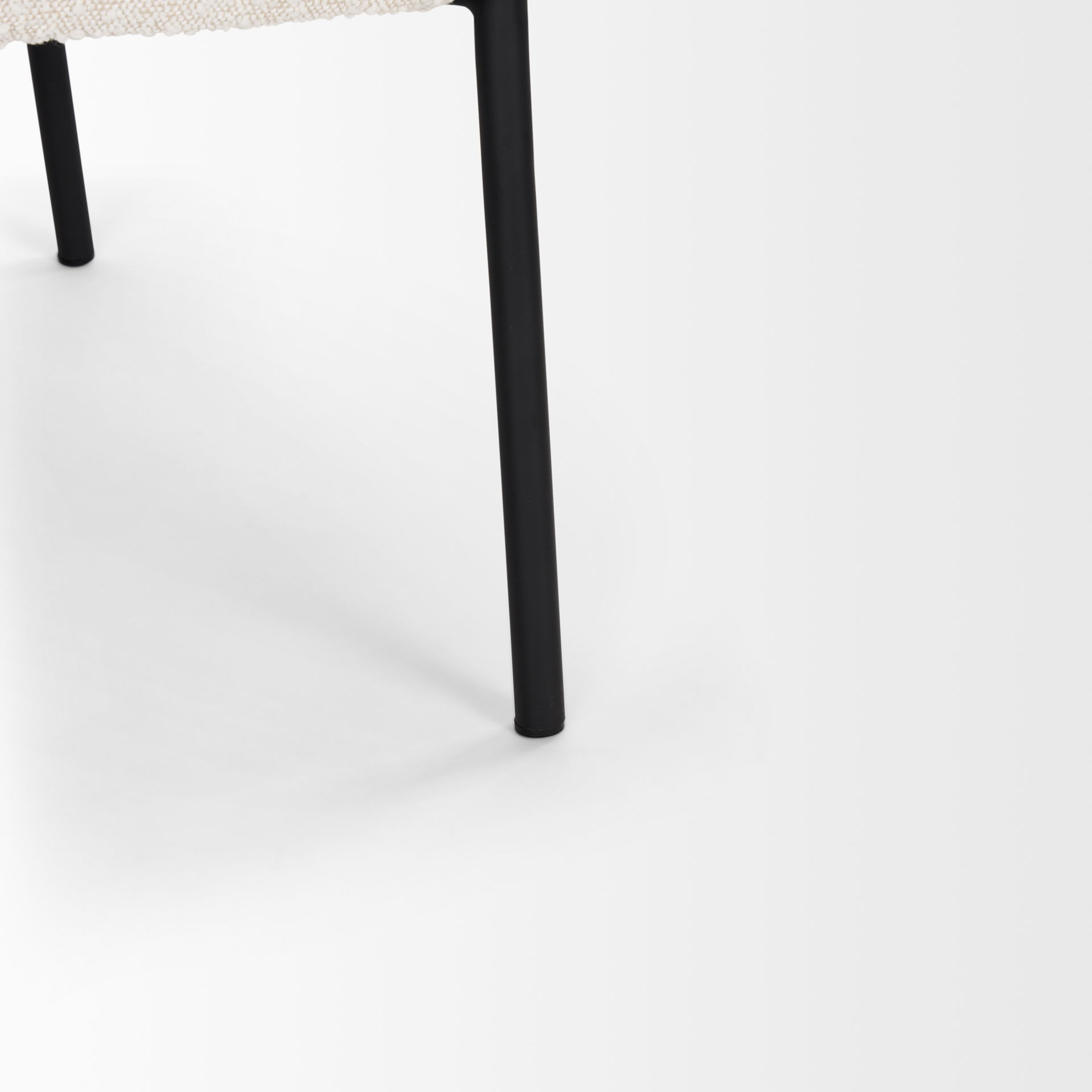 Brently Accent Chair with Cream Boucle Fabric & Matte Black Metal Legs large image 