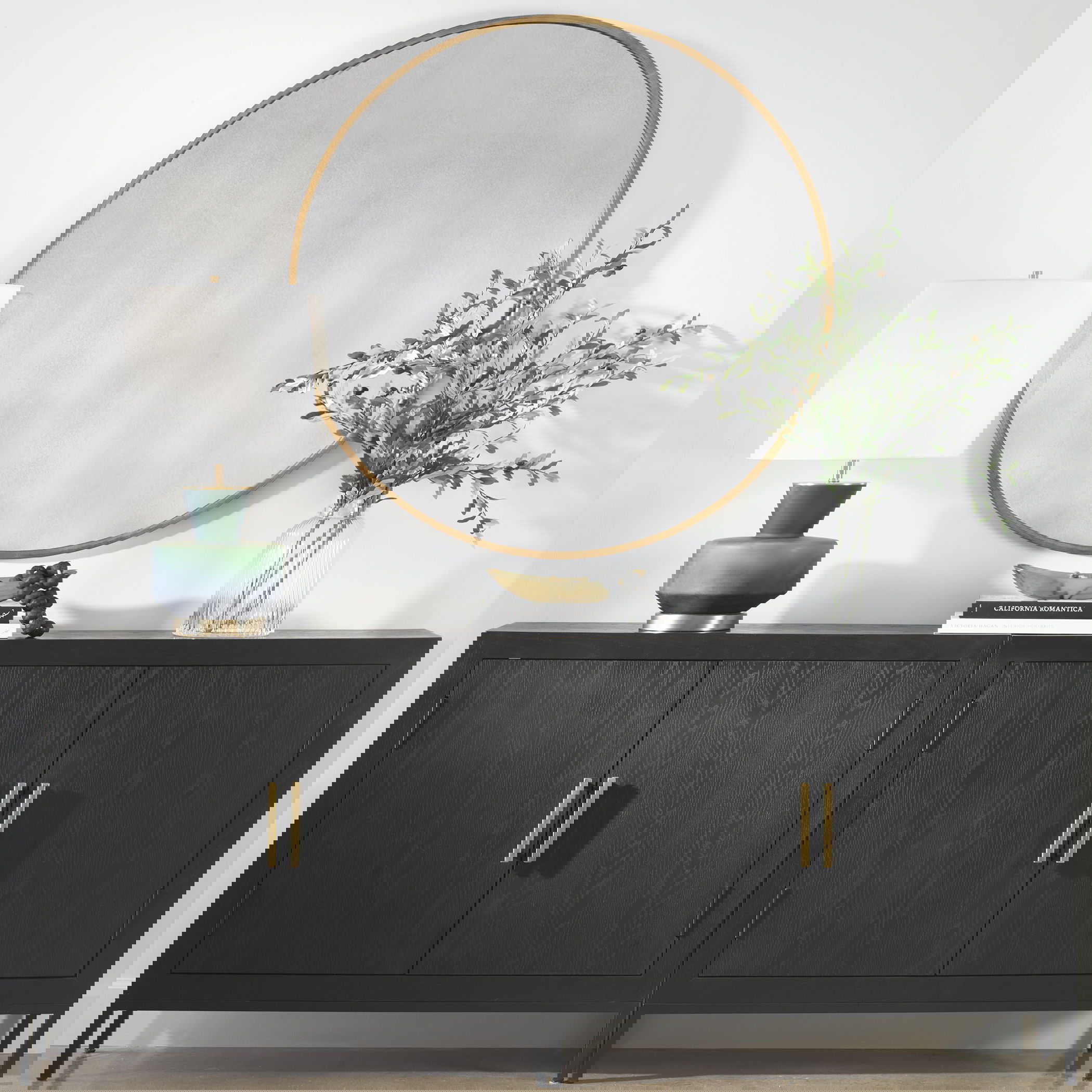 Junius Round Gold Mirror, by Uttermost, 43" width x 43" height x 1.25" depth View 2