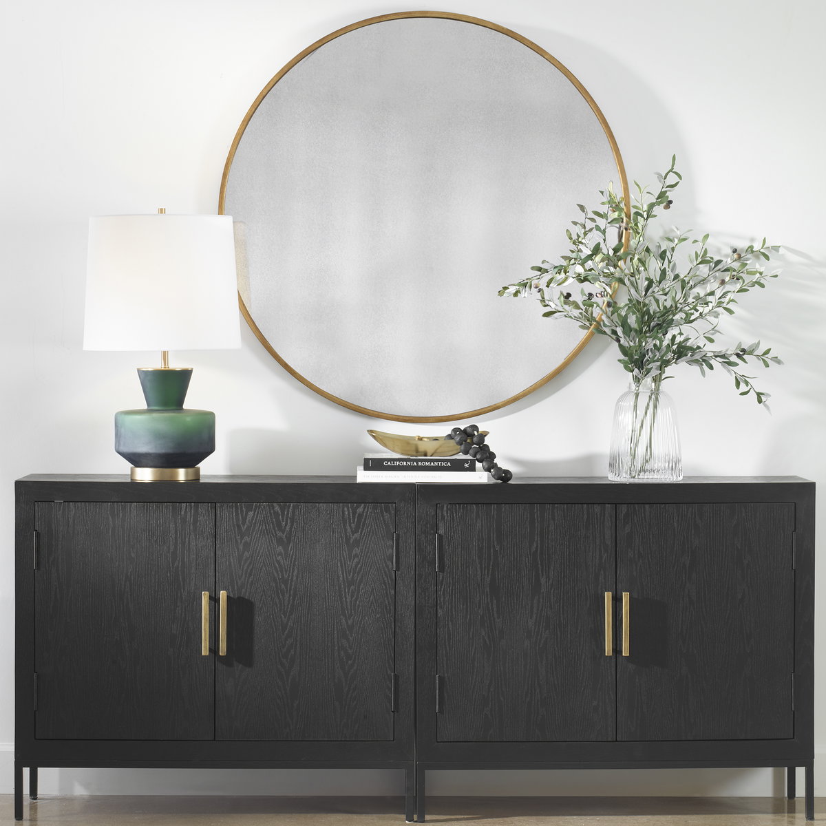 Junius Round Gold Mirror, by Uttermost, 43" width x 43" height x 1.25" depth View 2