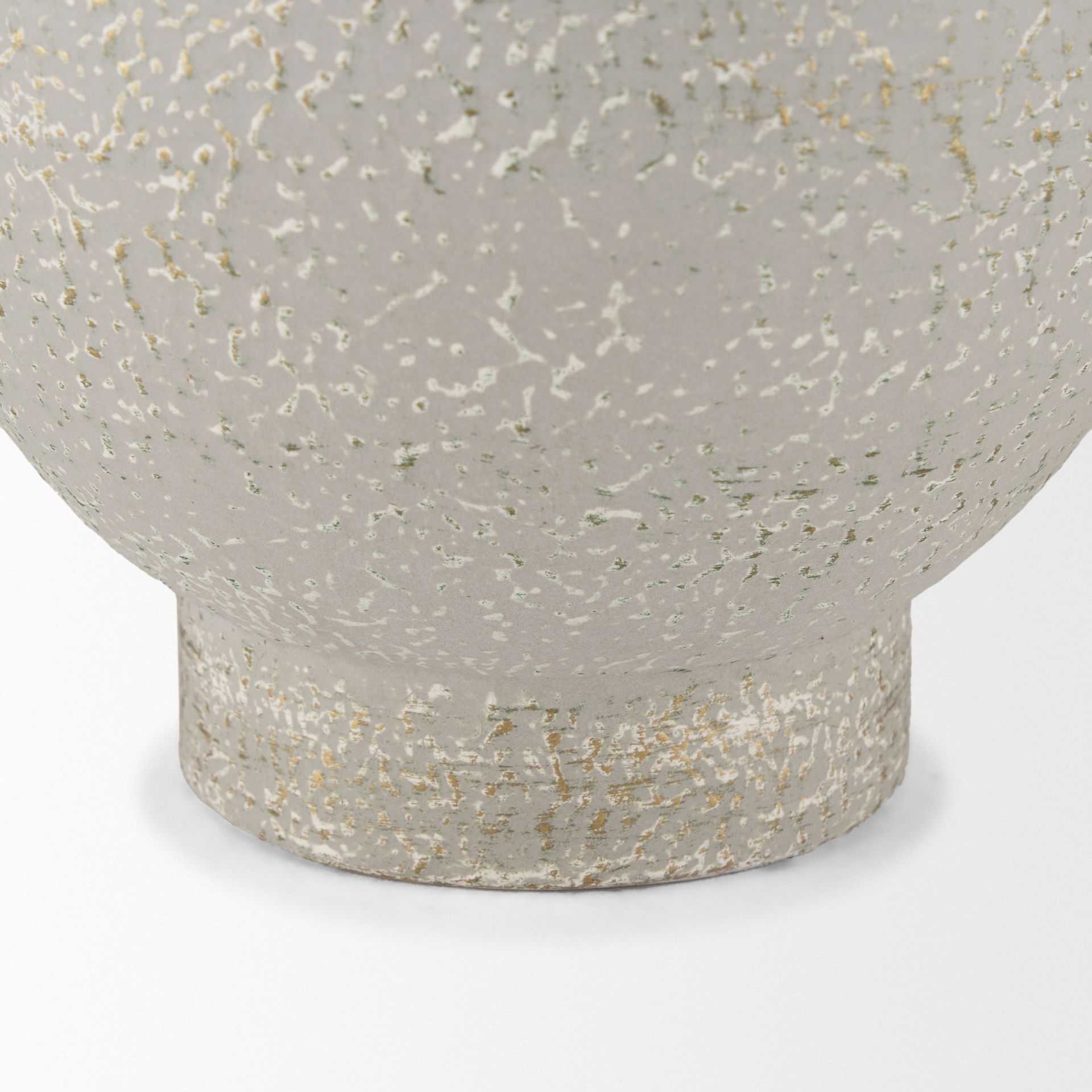 Torres Tall Textured Off White with Gold Metal Vase, by Mercana, 6.3" length x 6.3" width x 15.75" height View 8