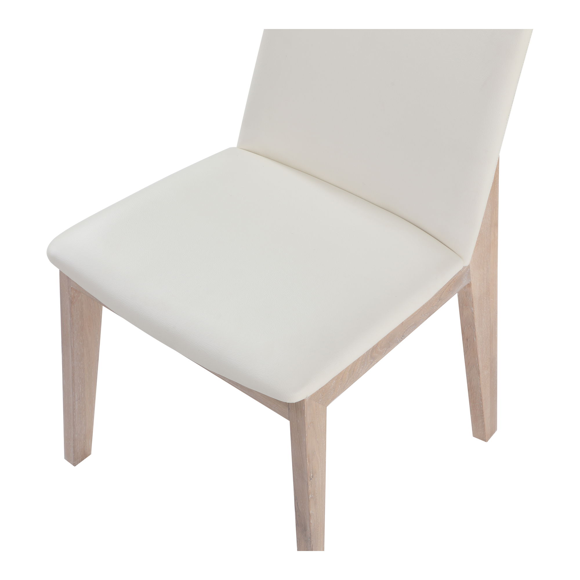 Deco Oak Dining Chair Cream White Pvc - Set Of Two, by Moe's Home, 21.25" width x 31.1" height x 21.25" depth View 8