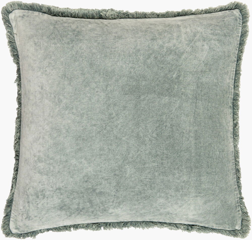 Washed Cotton Velvet Accent Pillow, Decorative Pillow by Surya, 18" length x 18" width