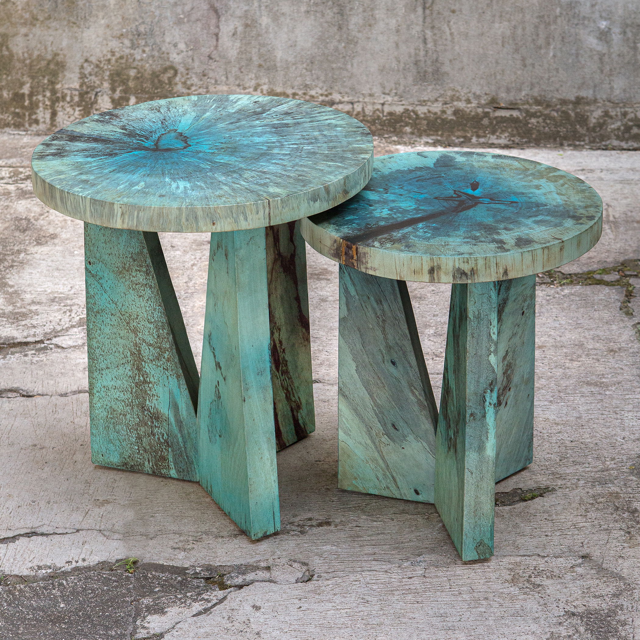 Nadette Blue Nesting Tables, S/2 large image 